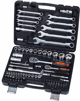 AV-011082 Набор инструмента "AV Steel"  82 предм. 1/4",1/2" профессион.