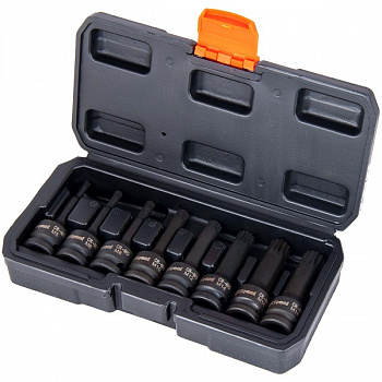 AV-725408 Набор головок ударных 1/2" TORX L78мм T30-T80 8 предметов "AV Steel"